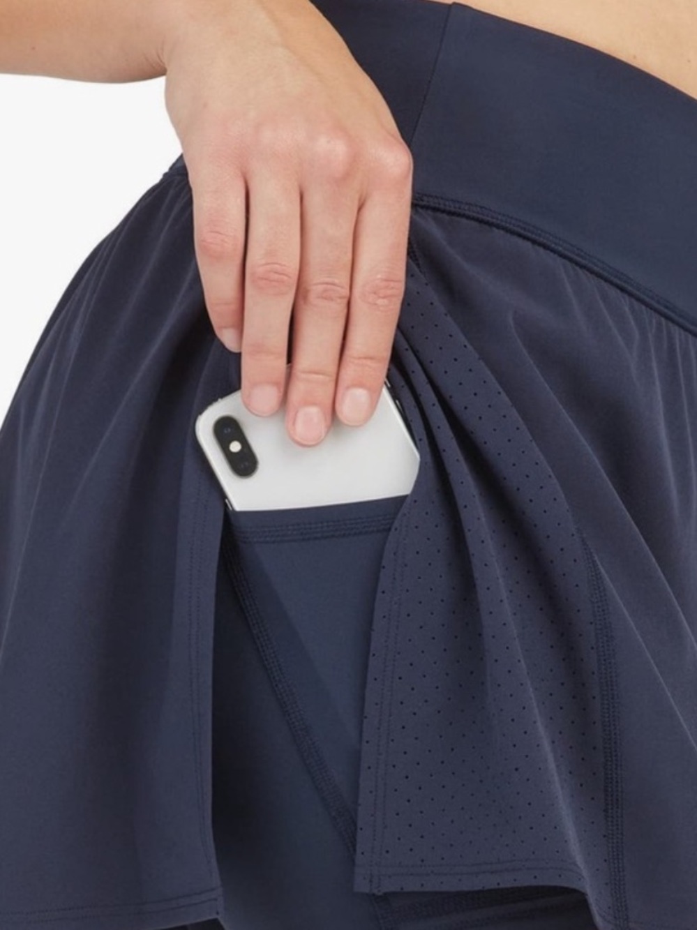 SPANX SPANXshape™ Get Moving 17-Inch Skort Tennis Golf Skirt Navy Blue Small - Picture 2 of 15